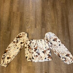 NWT Buddy Love Bailey Texas Top Cow Print Size M